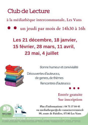 Affiche Club lecture 2023-2024-2